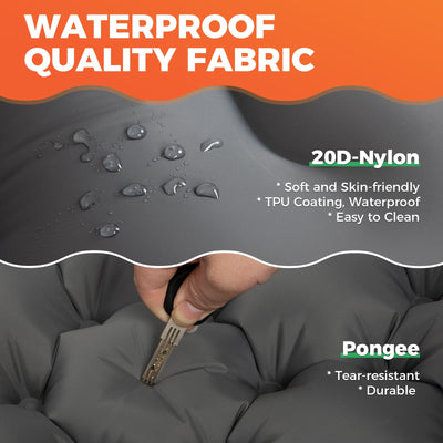 KingCamp COMFORT DUO 9 Double Air Pad with Built-in Foot Pump and Pillow