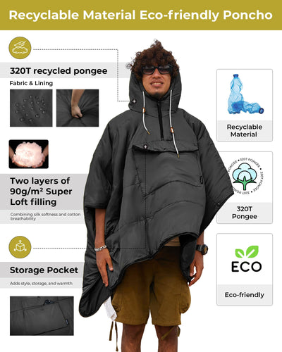 KingCamp MURANO 180 Hooded Outdoor Poncho Blanket | BOGO
