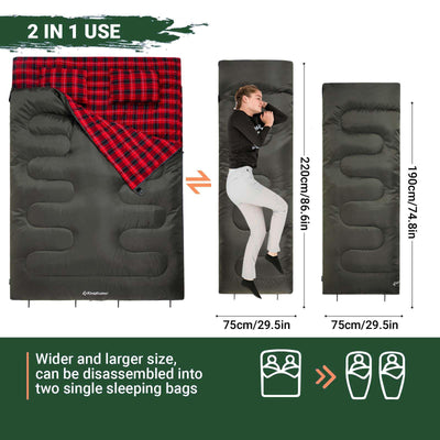 KingCamp SNOWFLAKE 300D Double Flannel Sleeping Bag