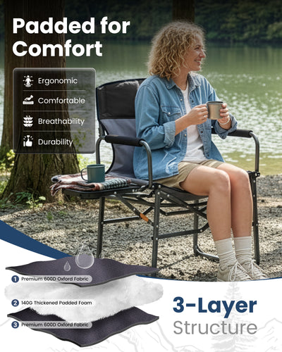 KingCamp Oversized Director Chair With Side Table
