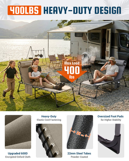 KingCamp MAGNOLIA B30 Backpack Chaise Lounge with Adjustable Canopy and Face Hole