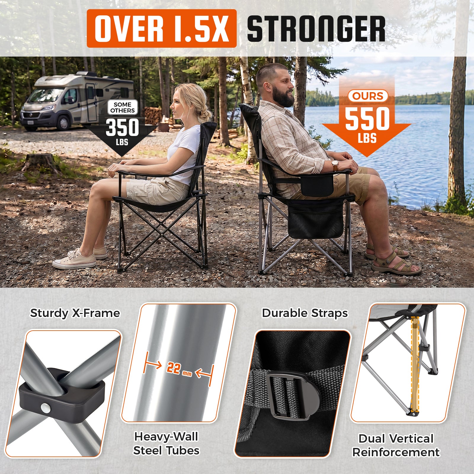KingCamp Lumbar Support Oversized Camping Chair