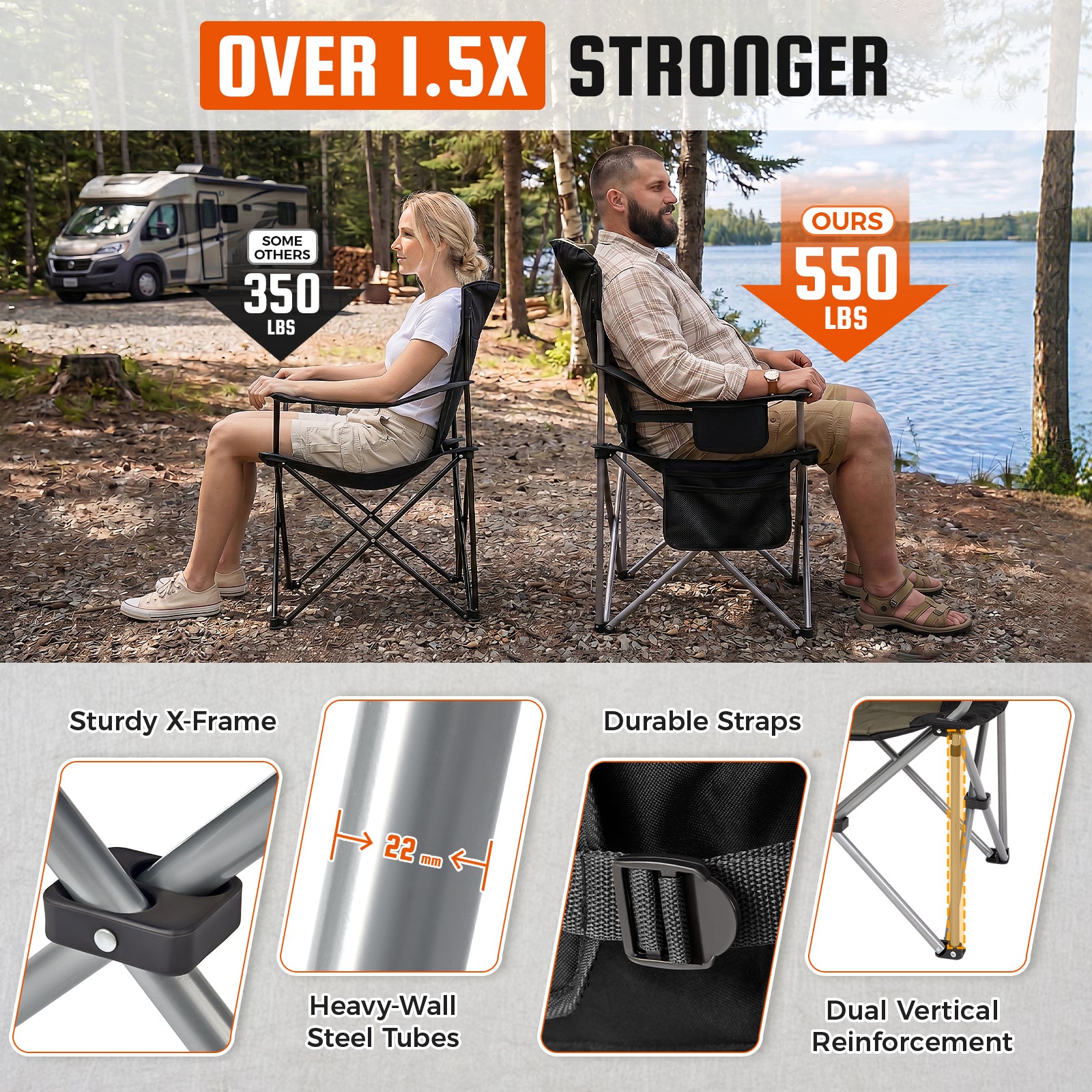 KingCamp Lumbar Support Oversized Camping Chair