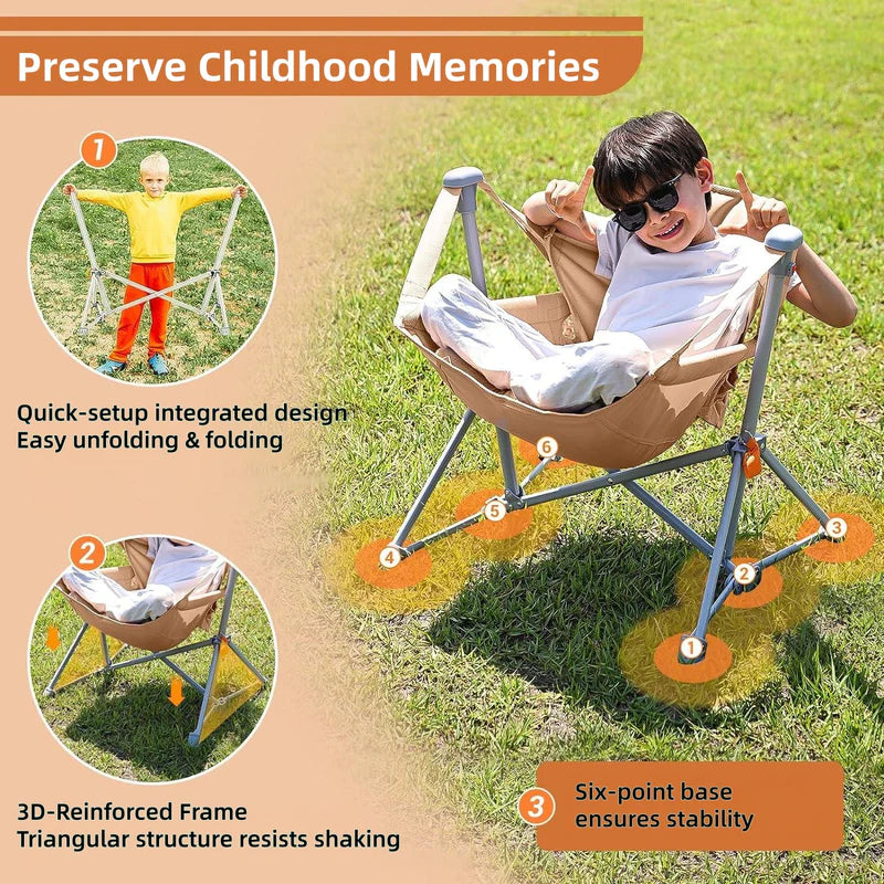 KingCamp Kids Hammock Chair with Stand – Safe, Portable