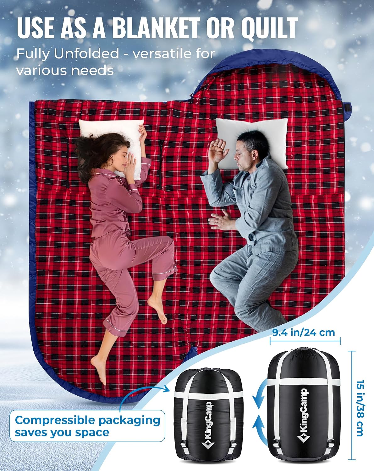 KingCamp Plus Size 3-4 Season Sleeping Bag