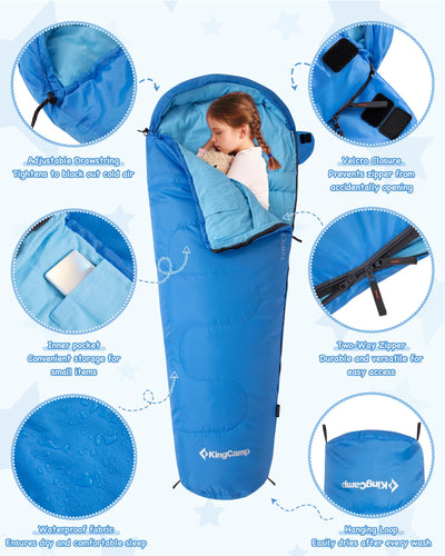 KingCamp Treck 300S+ Kid’s Mummy Sleeping Bag