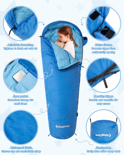KingCamp Treck 300S+ Kid’s Mummy Sleeping Bag
