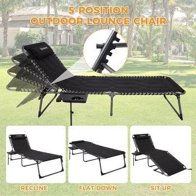 KingCamp WILLOW C30 Oversize Folding Lounge Chair with Side Table