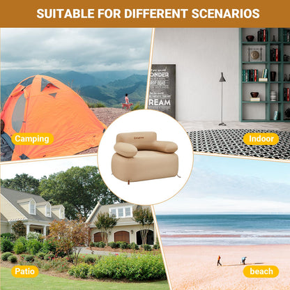 KingCamp Premium Single Inflatable Sofa Set / Khaki
