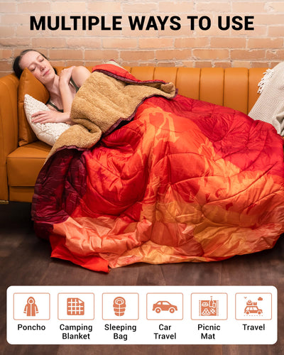 KingCamp Printed Sherpa Fleece Camping Blanket