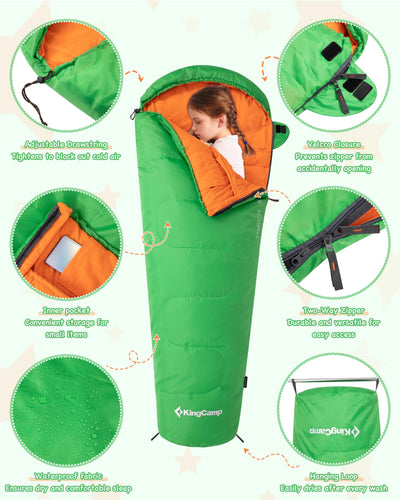 KingCamp Treck 300S+ Kid’s Mummy Sleeping Bag