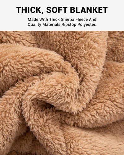 KingCamp Solid Sherpa Fleece Camping Blanket
