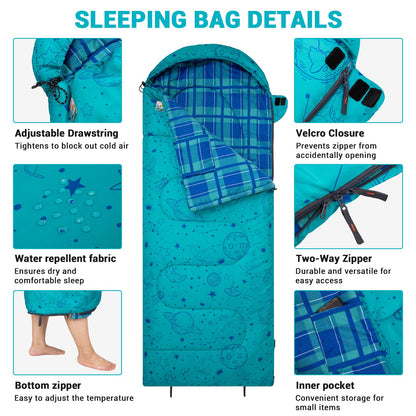 KingCamp Galaxy Zoo C 300 Flannel  Kids' Sleeping Bag