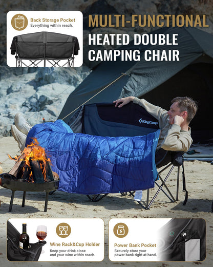 KingCamp CANNA C20 PLUS Heated Double Seat Sofa Chair