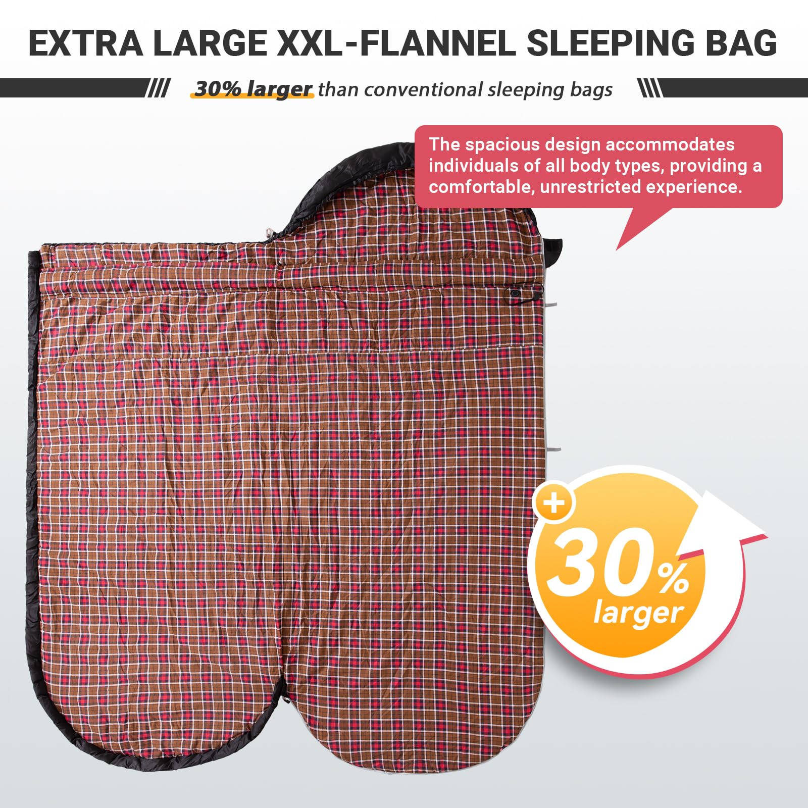 KingCamp FREESPACE 250 Extra Wide Heated Sleeping Bag