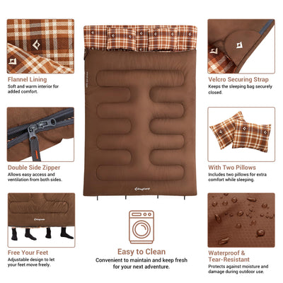 KingCamp SNOWFLAKE 300D Double Flannel Sleeping Bag