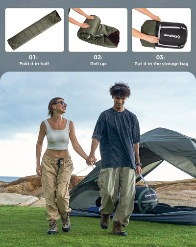 KingCamp FREESPACE 250D Flannel Lined Double Sleeping Bag