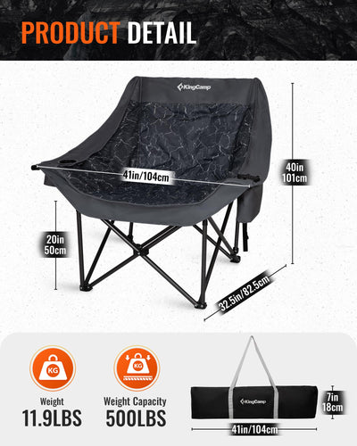 KingCamp CANNA C10 PLUS Oversized Padded Camping Chair