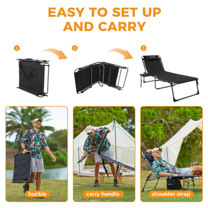 KingCamp WILLOW C30 Oversize Folding Lounge Chair with Side Table