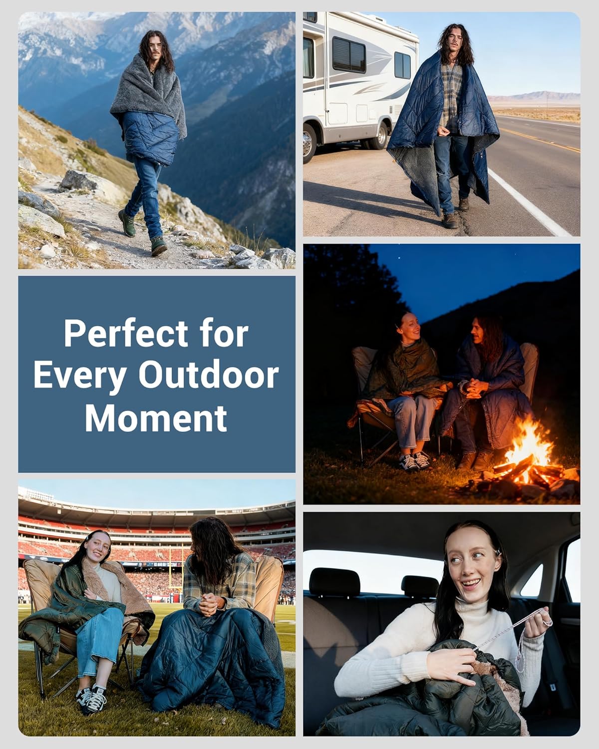 KingCamp Solid Sherpa Fleece Camping Blanket