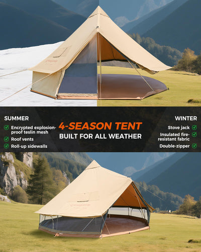 KingCamp KHAN 340GSM TC Canvas 4-Season Bell Tent