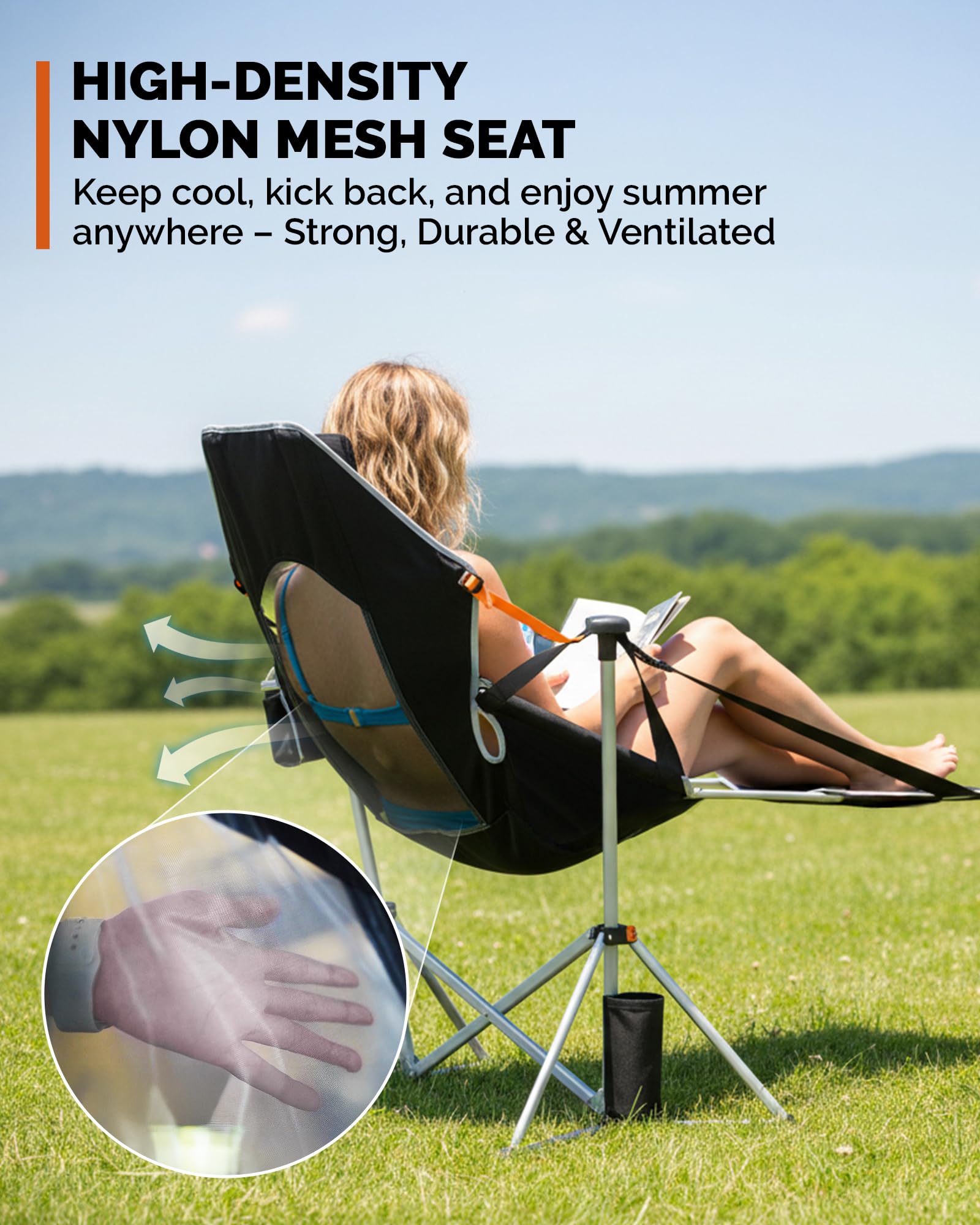 KingCamp Orchid C20 Mesh Back Hammock Chair with Footrest