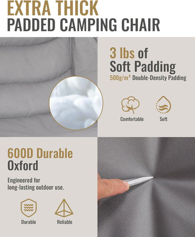 KingCamp CANNA C10 PLUS Oversized Padded Camping Chair