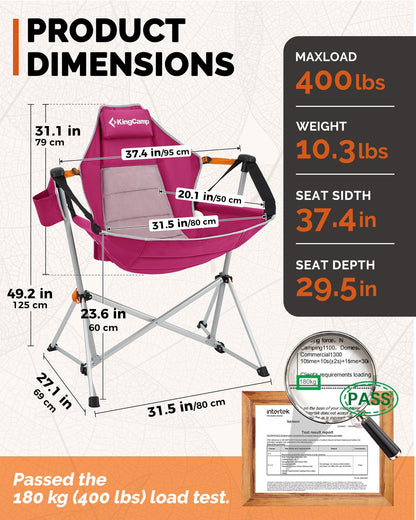 KingCamp Aluminum Alloy Swing Camping Hammock Chair