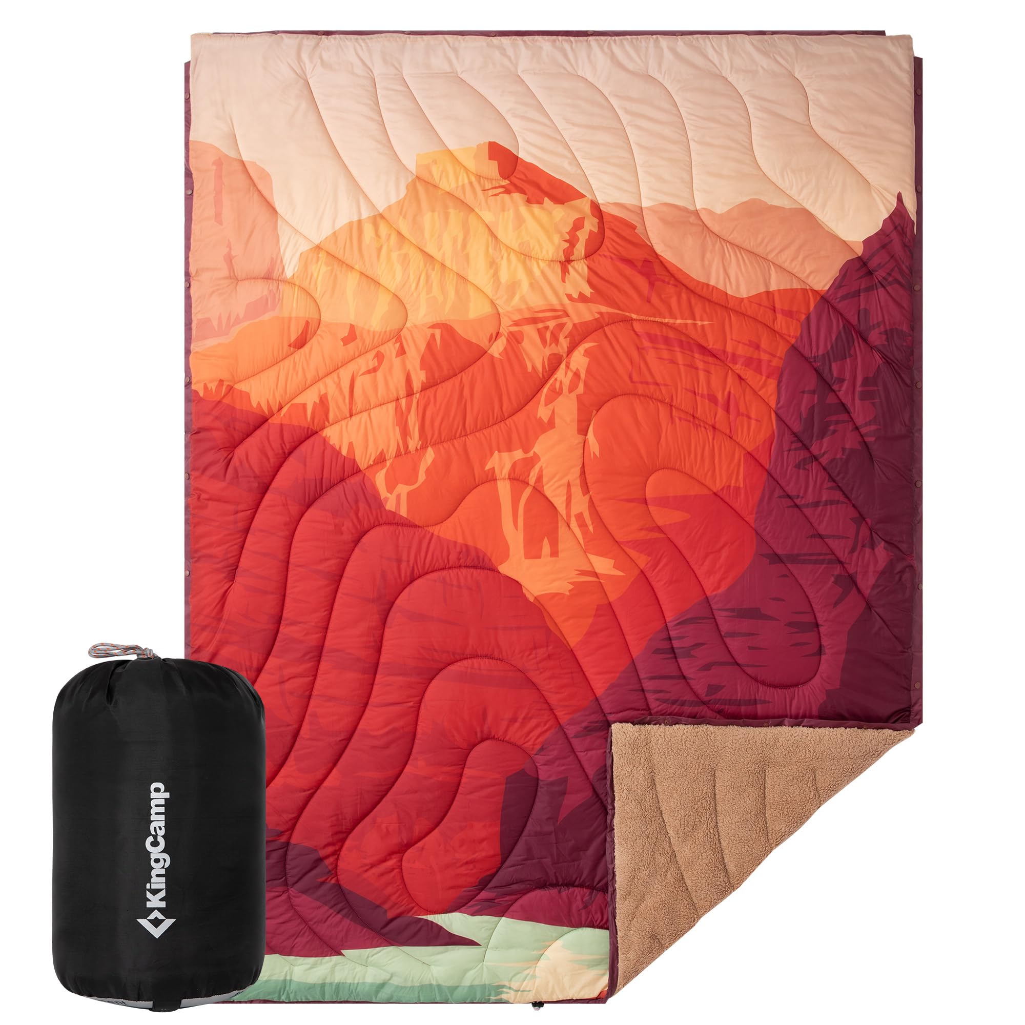 KingCamp Printed Sherpa Fleece Camping Blanket