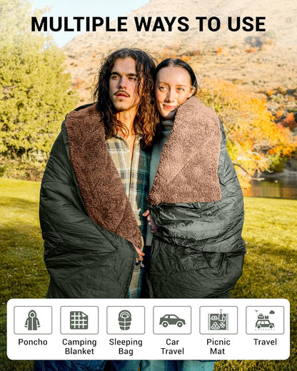KingCamp Solid Sherpa Fleece Camping Blanket