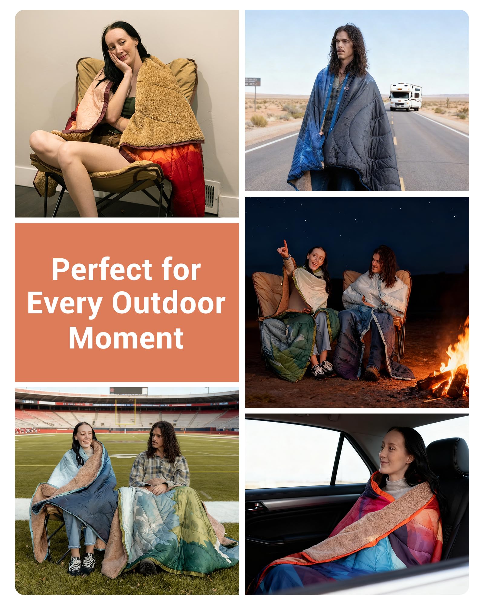 KingCamp Printed Sherpa Fleece Camping Blanket