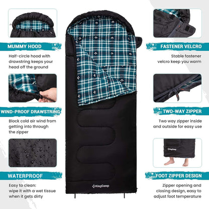 KingCamp Flannel Liner 3 Season Sleeping Bags