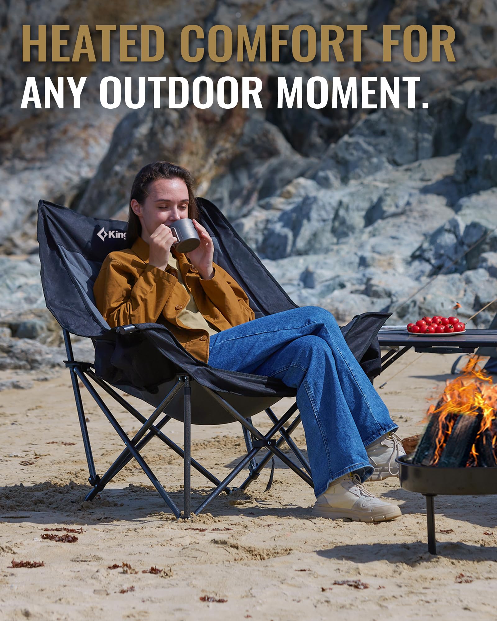 KingCamp Portable Heated Camping Chair Single / Double