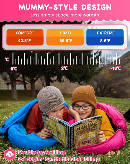 KingCamp Treck 300S+ Kid’s Mummy Sleeping Bag