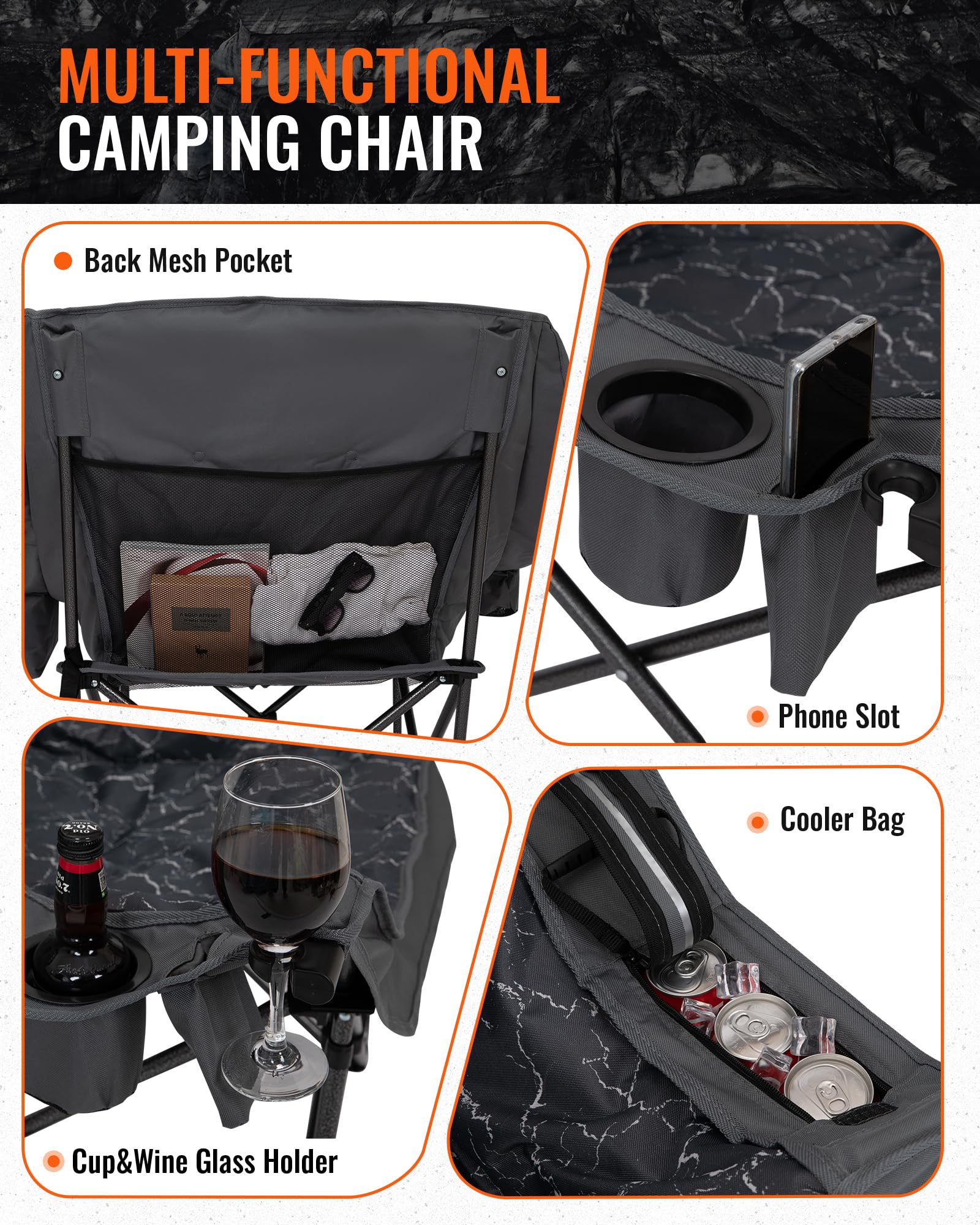 KingCamp VOLCAPETRA Oversized Padded Camping Sofa