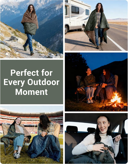 KingCamp Solid Sherpa Fleece Camping Blanket