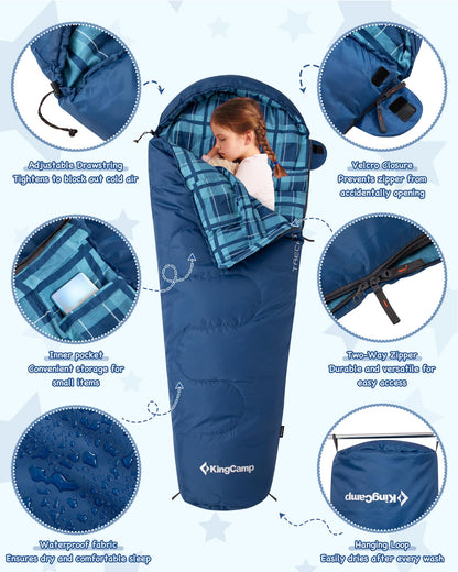 KingCamp Treck 300S+ Kid’s Mummy Sleeping Bag