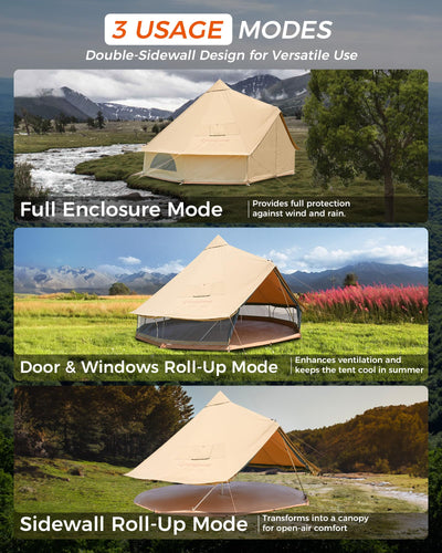 KingCamp KHAN 340GSM TC Canvas 4-Season Bell Tent