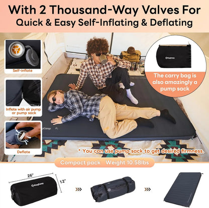 KingCamp PREMIUM DOUBLE Self Inflating Sleeping Pad