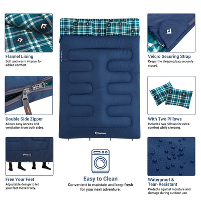 KingCamp SNOWFLAKE 300D Double Flannel Sleeping Bag