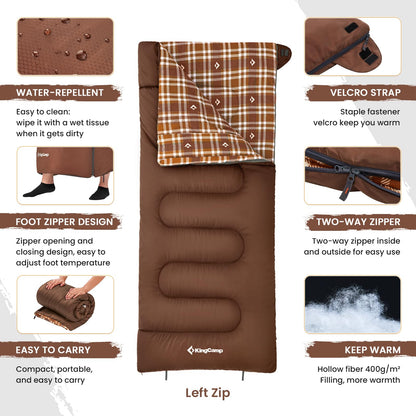 KingCamp Cotton Flannel 3 Season Sleeping Bags