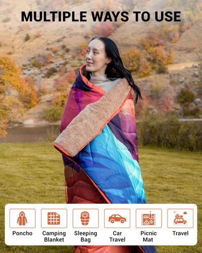 KingCamp Printed Sherpa Fleece Camping Blanket