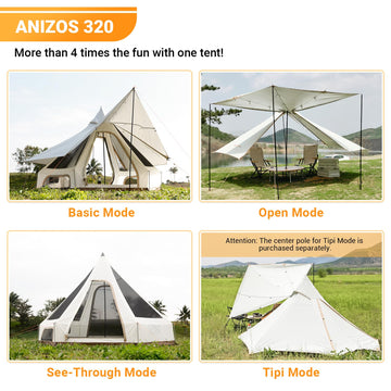 amflip camping tent KingCamp ANIZO S 320 Double Layered Teepee Tent – KingCamp Outdoors