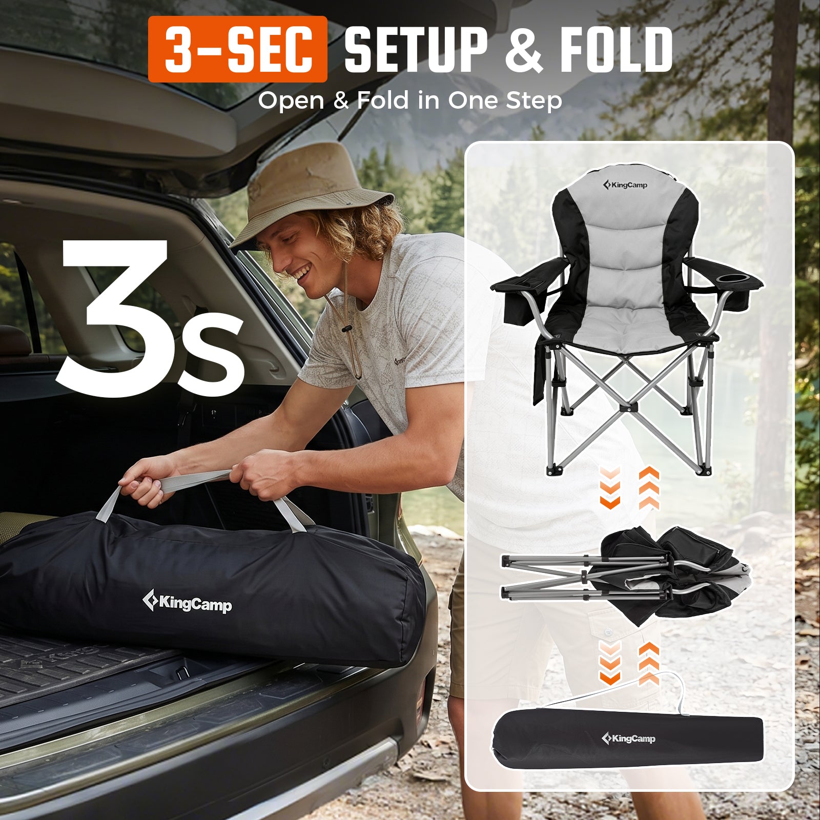 KingCamp Lumbar Support Oversized Camping Chair