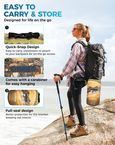 KingCamp SMART 150 XL Lightweight Camping Blanket – Prism / Canoe / Savan