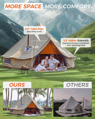 KingCamp KHAN 340GSM TC Canvas 4-Season Bell Tent