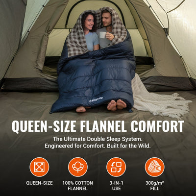 KingCamp SNOWFLAKE 300 Flannel Double Sleeping Bag