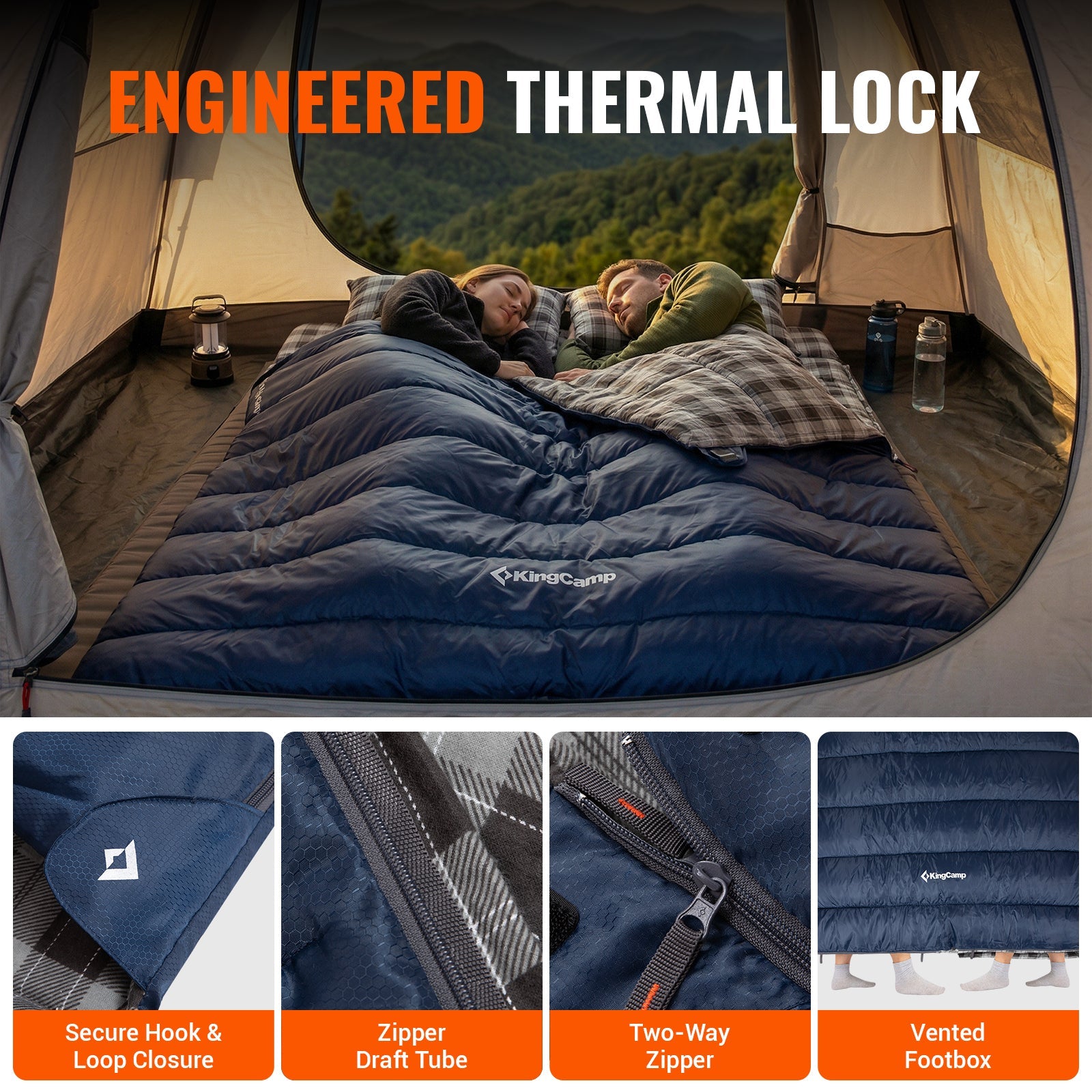 KingCamp SNOWFLAKE 300 Flannel Double Sleeping Bag