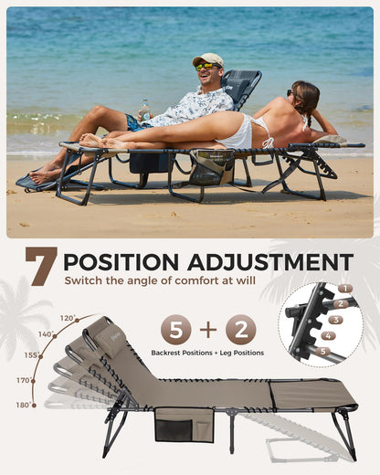 KingCamp MAGNOLIA B10 Backpack Chaise Lounge 5-Position Adjustable Recliner with Face Hole