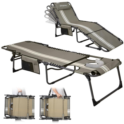 KingCamp MAGNOLIA B10 Backpack Chaise Lounge 5-Position Adjustable Recliner with Face Hole